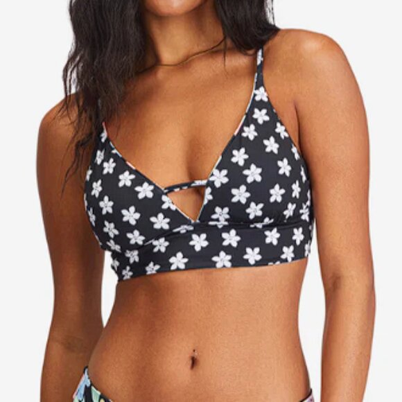 BILLABONG Women's Feelin Tropical Lowrider Reversible Bikini Top Size S - Picture 2 of 7